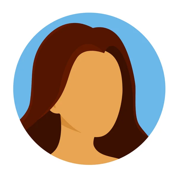 Retrato Una Joven Icono Del Vector Ilustración Plana Cabeza Femenina — Vector de stock