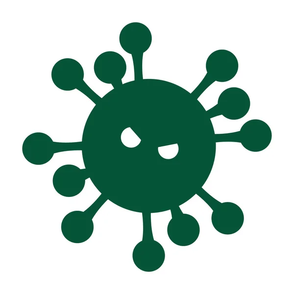 Scary Coronavirus White Background Vector Flat Illustration Icon — Stock Vector