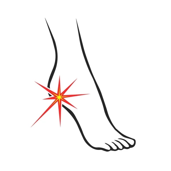 Нога Болем Яті Ортопедичне Захворювання Рослинний Фасцит Векторна Ізольована Контурна — стоковий вектор
