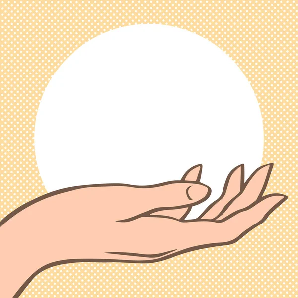 Vrouwelijke Handomtrek Zorgen Voor Een Gevoelige Huid Schoonheid Gezondheid Logo — Stockvector