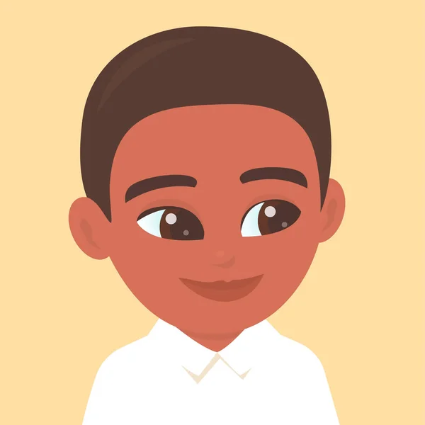 Portret Van Een Leuke Afro Amerikaanse Jongen Een Glimlach Zijn — Stockvector