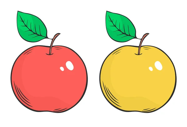 Abbildung Roter Und Gelber Apfel — Stockvektor