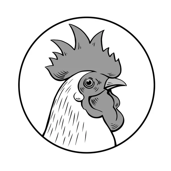 Головний Портрет Півня Зеленому Тлі Логотип Емблема Курячого Яса Сільське — стокове фото