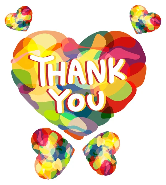 Colorful heart with THANK YOU caption — Stock Photo, Image