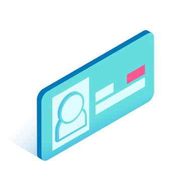 İşçi rozeti. Gölge ile modern izometrik 3d isim etiketi simgesinde vektör illüstrasyonu.