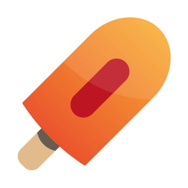 Modern düz stil çubuklu çikolatalı dondurma. İzole vektör çizimi. Çıkartma kadar mükemmel.