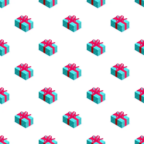 무지개달린 파란색 상자의 패턴이야 크리스마스 발렌틴 데이같은 행사를 선물이죠 일러스트는 — 스톡 벡터