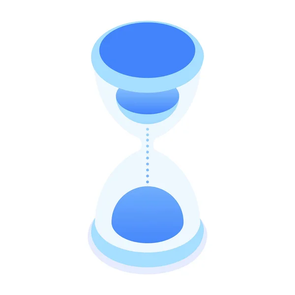 Zandglas Timer Vectoricoon Isometrische Stijl Geïsoleerd Witte Achtergrond — Stockvector