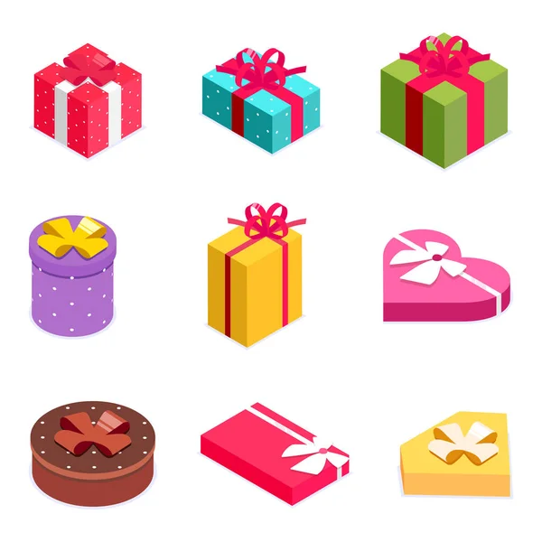 Lot Coffrets Cadeaux Cadeaux Pour Toute Occasion Comme Noël Fête — Image vectorielle