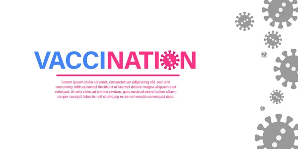Vaccination Medicinsk Banner Mot Coronavirus Horisontellt Informationsblad Med Text Och — Stock vektor