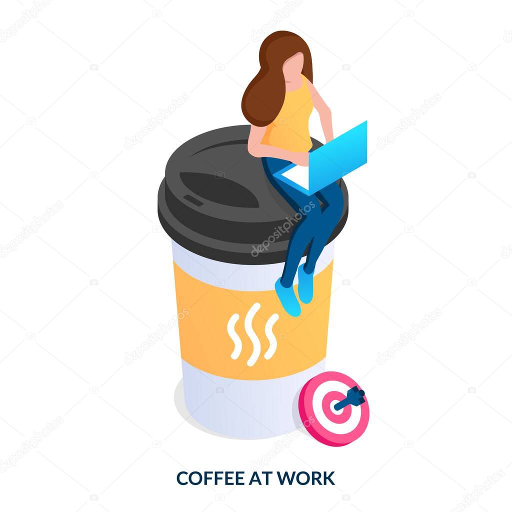 Customer loyalty program concept. Advertisement, promotion of internet shop loyalty program for regular customers. Isometric vector illustration on white background