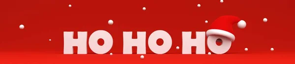 圣诞横幅圣诞背景设计与何浩的信和雪 横向圣诞节海报 网站首页 假日横幅 — 图库照片