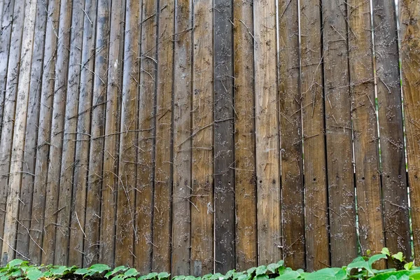 Brown Wooden Fence Made Used Wood Covered Special Varnish Composition — Stock Photo, Image