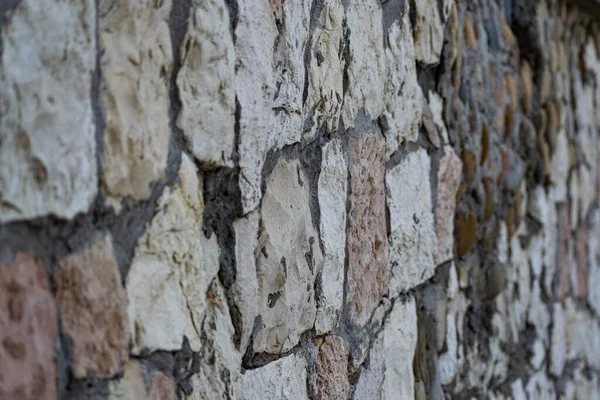 Fondo Piedras Planas Cemento Pared Decorativa Hecha Materiales Naturales Superficie —  Fotos de Stock