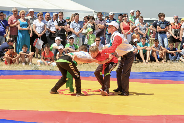 Traditional Tatar belt wrestling Koresh