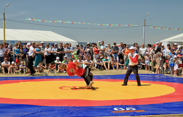 Traditional Tatar belt wrestling Koresh