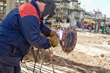 Parçalar ve boru hatları unsurları Kaynakçı üreten