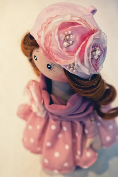 Muñeca de recuerdo hecha a mano con cabello natural — Foto de Stock