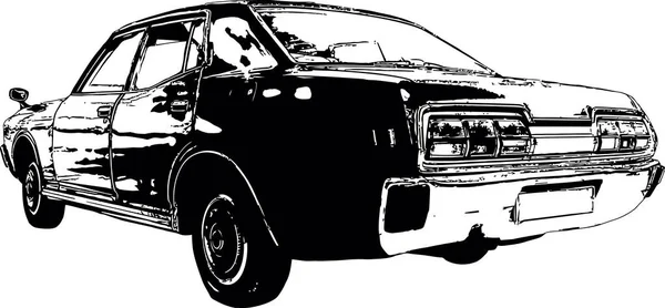 Черно Белое Векторное Изображение Ретро Автомобиля Годов Века — стоковый вектор