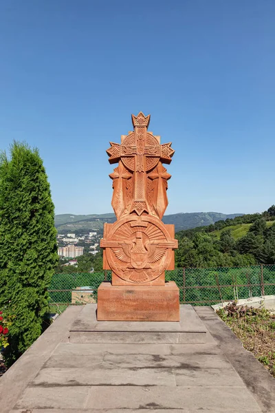 Cruz Hecha Piedra Khachkar Elemento Muy Importante Cultura Armenias — Foto de Stock