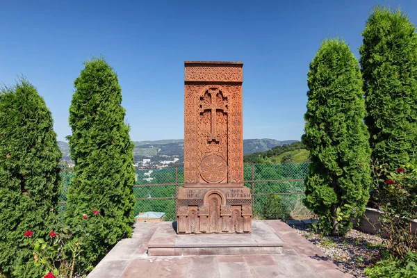 Korset Består Sten Khachkar Mycket Viktig Del Den Armeniska Tron — Stockfoto