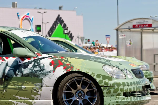 Auto team ronde-x gestileerde militaire onderwerpen — Stockfoto