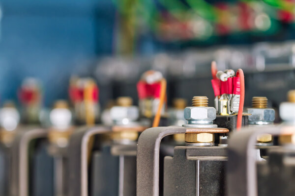 wire, terminals, transistors and capacitors