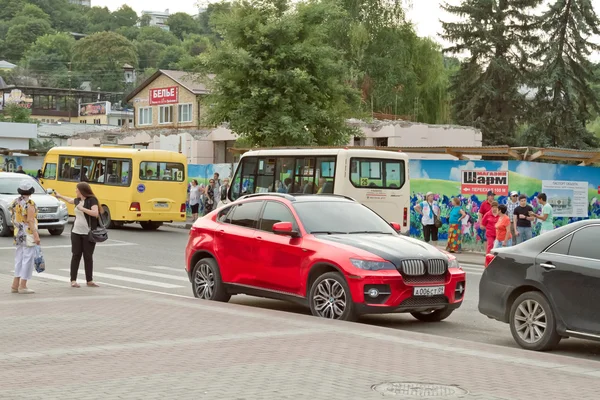 BMW X6 unusual red color — Stock Photo, Image