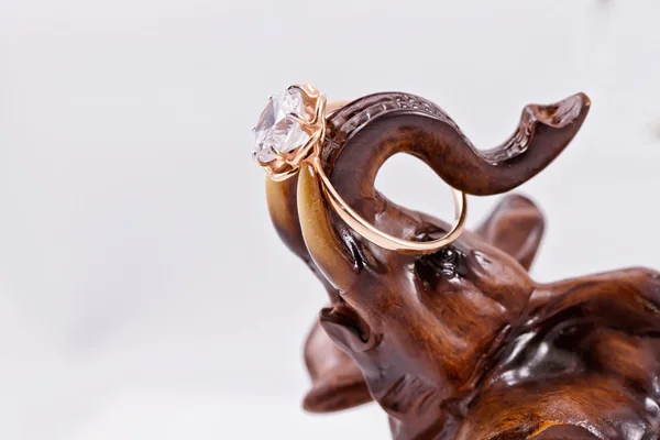 L'anello d'oro sulla statua di un elefante — Foto Stock