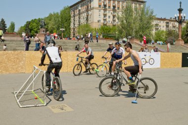 gösteri Bisiklet Polo maçında olay