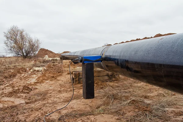 Röntgenaufnahme der Schweißnaht an Gaspipeline — Stockfoto