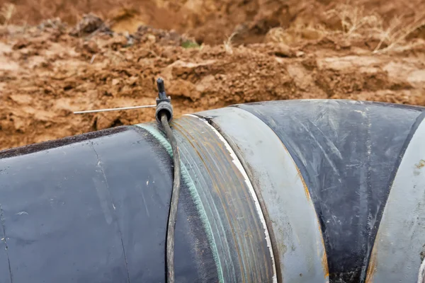 Obras de soldadura em gasoduto — Fotografia de Stock