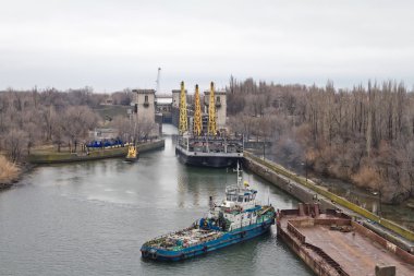 Kapaklar Volga-don nakliye kanalı'nın yerine çalışma