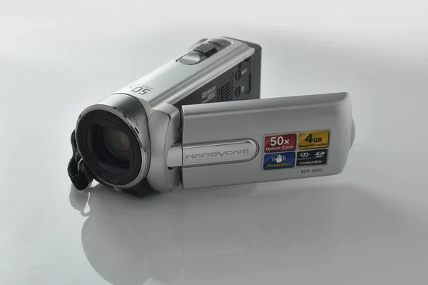 Digitale Videocamera Een Witte Achtergrond — Stockfoto