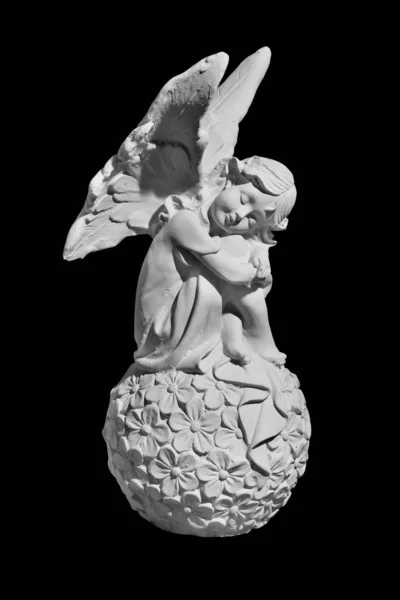 Статуя Ангела Чорному Тлі — стокове фото