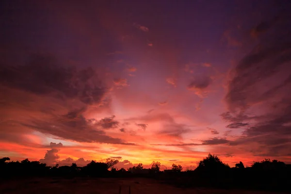 Céu Colorido Bonito Noite — Fotografia de Stock
