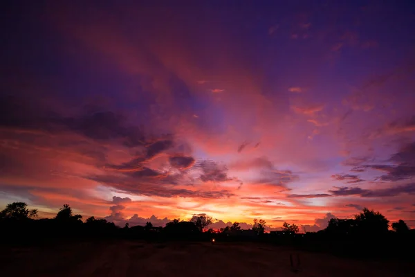 Langit Berwarna Warni Indah Malam Hari Stok Foto