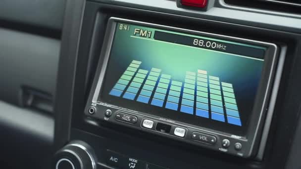 Екран Автомобільного Музичного Плеєра Музичний Графік — стокове відео