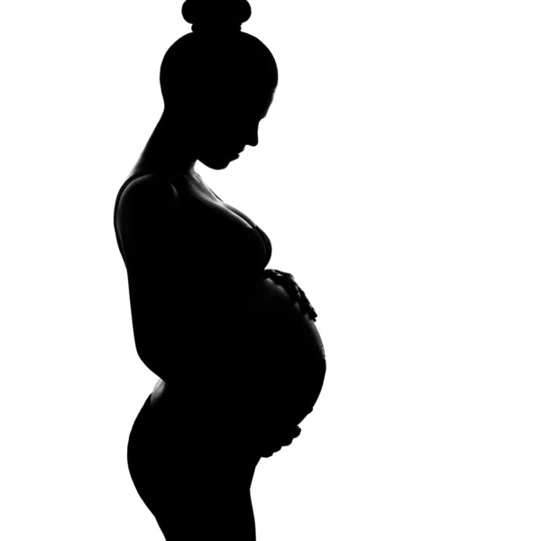 Silueta těhotná žena — Stock fotografie