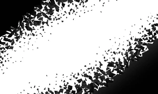 Hintergrund Explosion Mit Trümmern Vereinzelte Schwarze Illustration Auf Weißem Hintergrund — Stockvektor