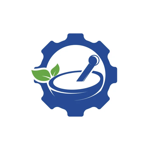 Conception Logo Vectoriel Pharmacie Engrenage Mécanicien Santé Logo Concept — Image vectorielle