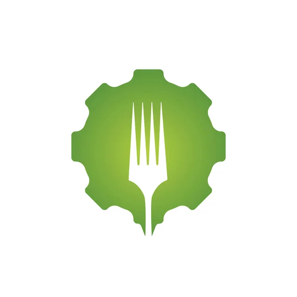 Diseño Del Logotipo Del Vector Alimentos Del Engranaje Concepto Logotipo — Archivo Imágenes Vectoriales
