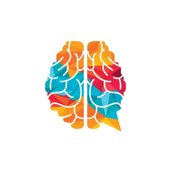 Beyin Sohbet Vektör Şablonu Beyin Danışmanı Logo Tasarımı Konsepti — Stok Vektör