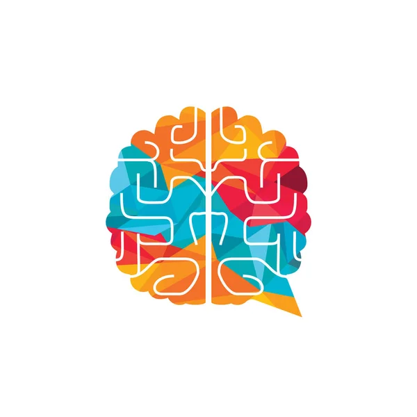 Brain Chat Vektor Logo Vorlage Brain Consult Logo Design Konzept — Stockvektor