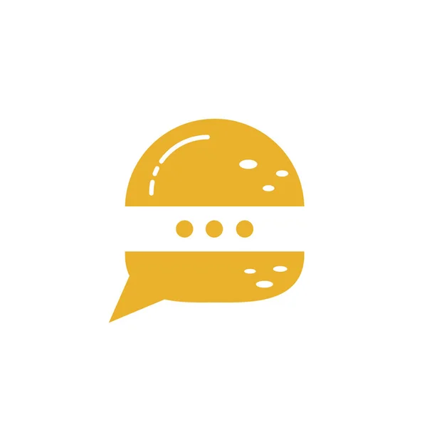 Burger Chat Vektor Logotyp Design Logotyp För Matprat — Stock vektor