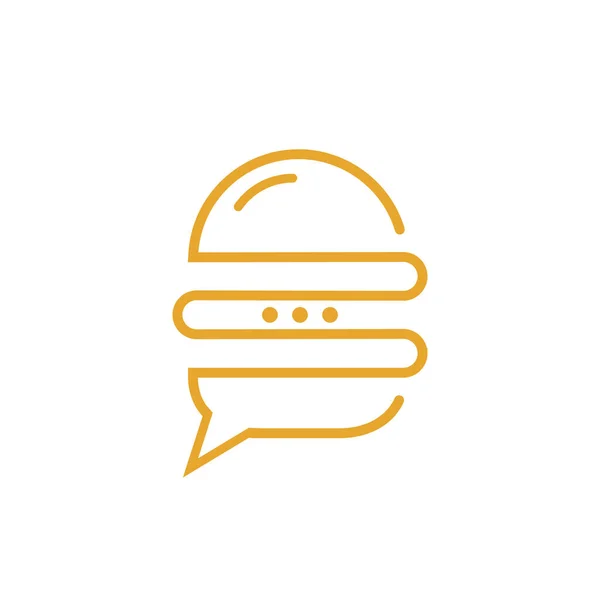 Burger Chat Vektor Logotyp Design Logotyp För Matprat — Stock vektor