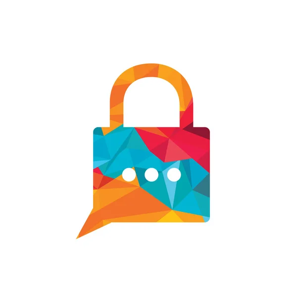Σχεδιασμός Λογότυπου Συμβούλου Ασφαλείας Padlock Chat Σύμβολο Εικονίδιο Εικονογράφηση Φορέα — Διανυσματικό Αρχείο