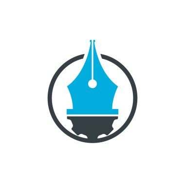 Vites ve kalem vektör logosu tasarımı. Eşsiz kanun ve endüstriyel logot tasarım şablonu.