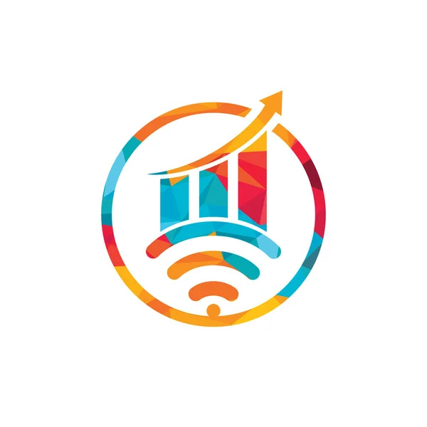 Wifi Statistische Vector Logo Ontwerp Wifi Analytisch Logo Pictogram Ontwerp — Stockvector