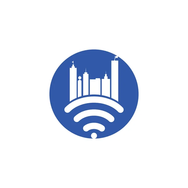 Smart City Tech Vector Logo Ontwerp Ontwerp Van Het Logo — Stockvector